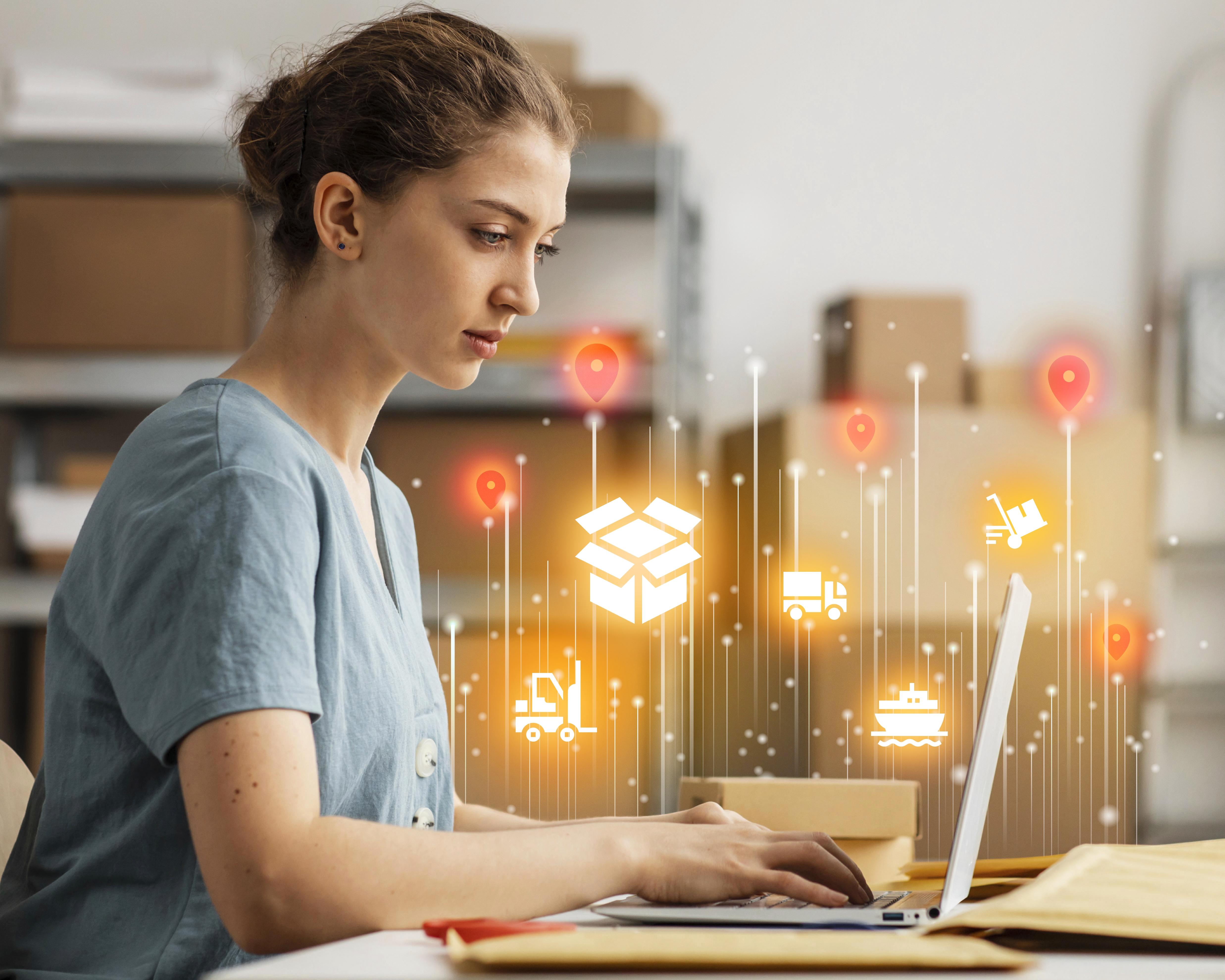 Illustration of automated process flow for e-commerce